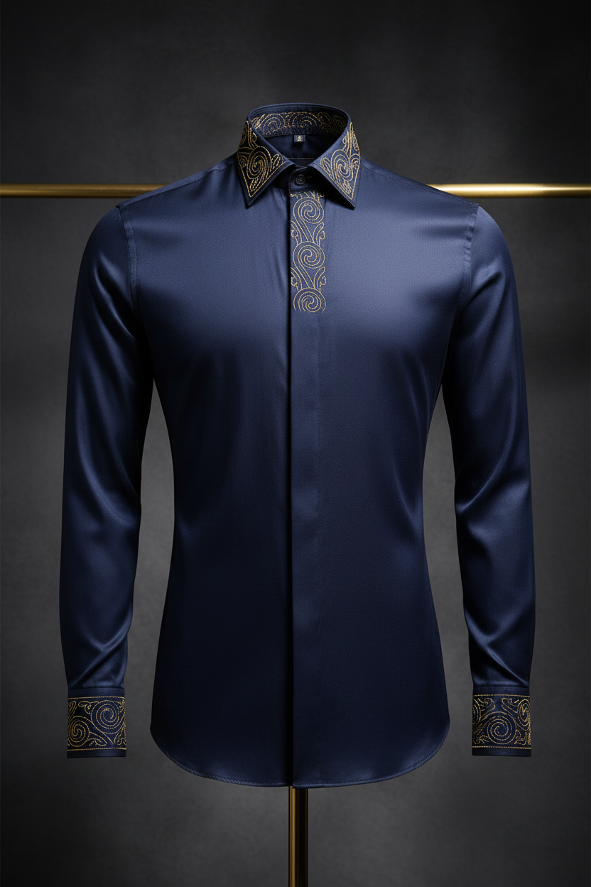 ForMe Luxe Dress Shirt — Deep Navy Style